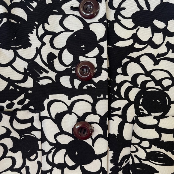 Lafayette 148 New York Black/White Crop Blazer Geo Print Office Art to Wear Sz 4 - Picture 3 of 9